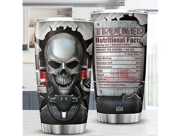 KOIXA Skull Tumbler Truck Driver Gifts
