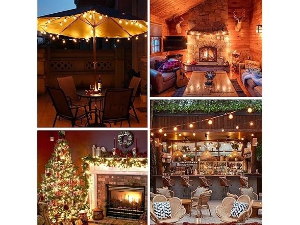 Outdoor G40 LED Globe String Lights 30Ft Dimmable