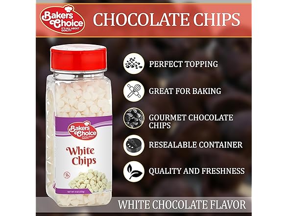 Bakers Choice White Choc Chips Non Dairy
