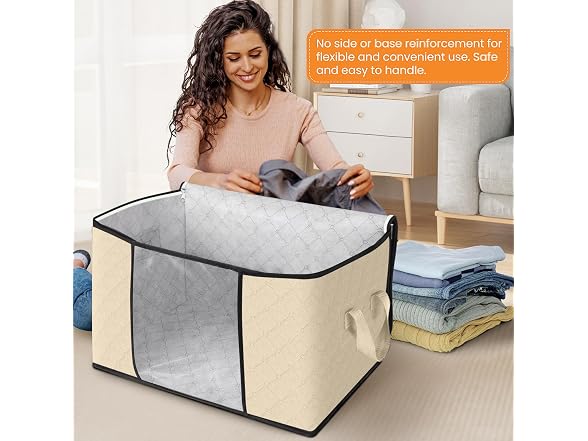 Fab totes 90L Beige 4 Pack Storage Bags