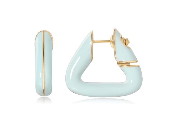 POSUR Triangle 14K Enamel Hoop Earrings
