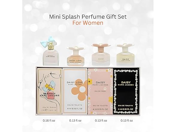 Marc Jacobs Perfume for Women Gift Set 4-Piece Mini Variety Splashes