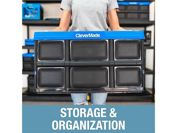 CleverMade Collapsible Storage Bins- Obsidian 3 Pk 32L