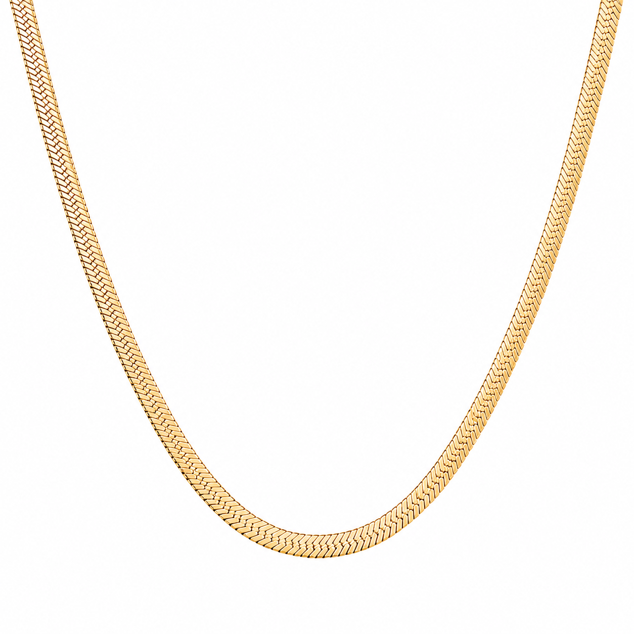 18K Gold Plated Herringbone Necklace - Gallery 5