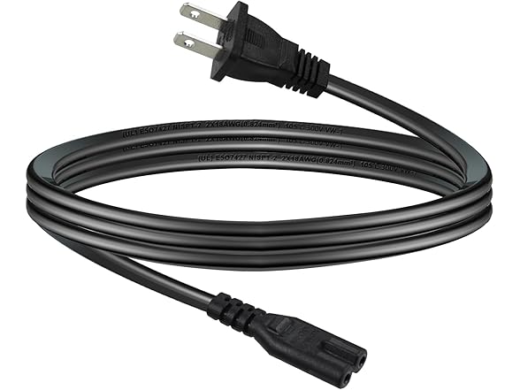 AC Power Cord - 5ft 2-Prong Cable
