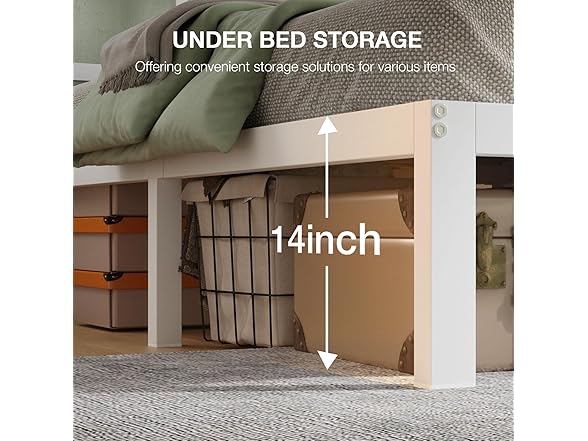 Novilla 14 Inch Queen Bed Frame & Headboard