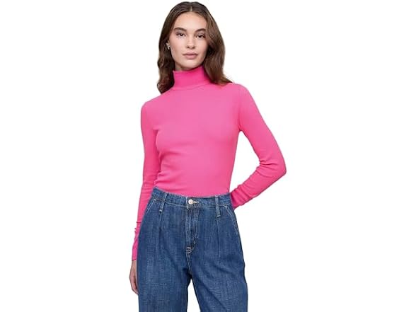 GAP Women Long Sleeve Brushed Rib Turtle Happy