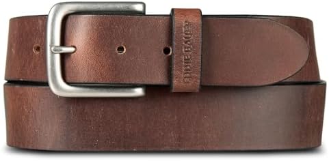 Eddie Bauer Bridle Leather Belt with Antique Nickel Buckle - BROWN - L
