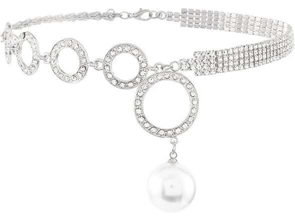 ELABEST Sparkly Rhinestone Necklace Pear