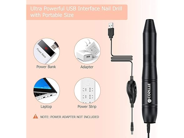 COSITTE Electric Nail Drill, USB Electric Nail Drill Machine f