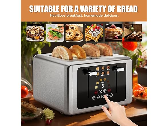 WUNLY 4 Slice Toaster Touchscreen