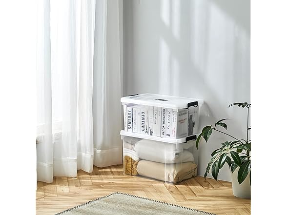 Cetomo 16Qt Plastic Storage Bins, 4-pack