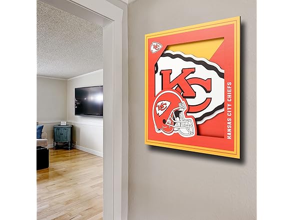 KANSAS CITY CHIEFS 3D Logo Series Wall Art