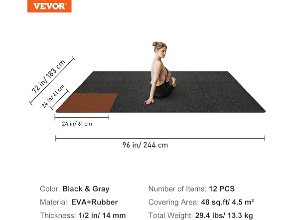 EVA Interlocking Foam Floor Mats Office-48Sq