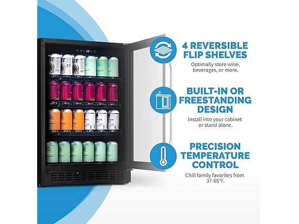 Newair Beverage Fridge - 162 Cans/54 Bottles