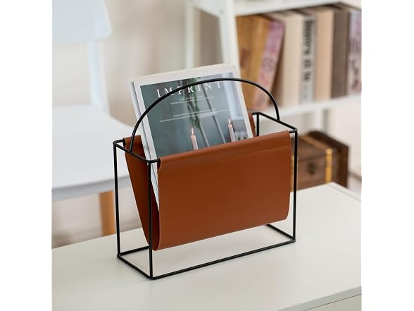 Fabulaxe Arch Gold-Tone Metal Magazine Rack 