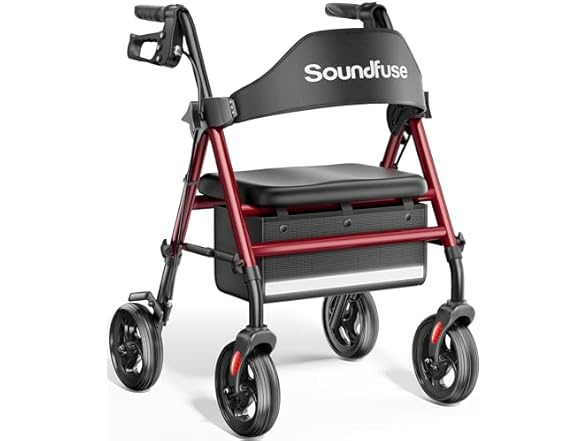 Soundfuse Rollator Walkers with Seat for Seniors, Foldable 8 (Open Box)