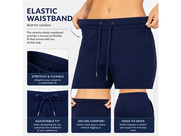 6Pk Womens Fleece Joggers w-Zip Pockets