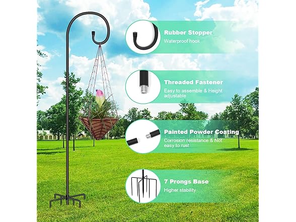 SZHLUX SZHLUX Adjustable Shepherds Hook for Outdoor 76 