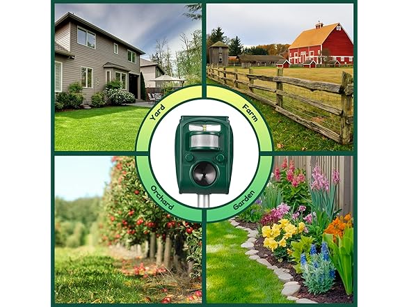 Solar Ultrasonic Animal Repellent Outdoor, Motion Activated