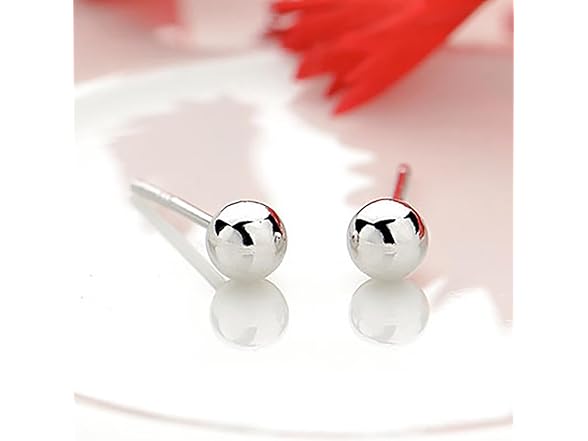 14K Solid Gold Ball Stud Earrings