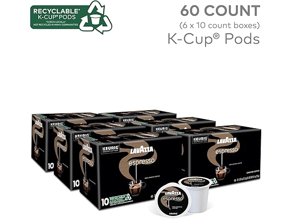 Lavazza Espresso K-Cups, 60ct