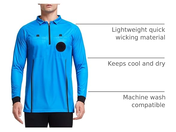 FitsT4 Sports Men (L) Pro Soccer Referee Ref Shirt
