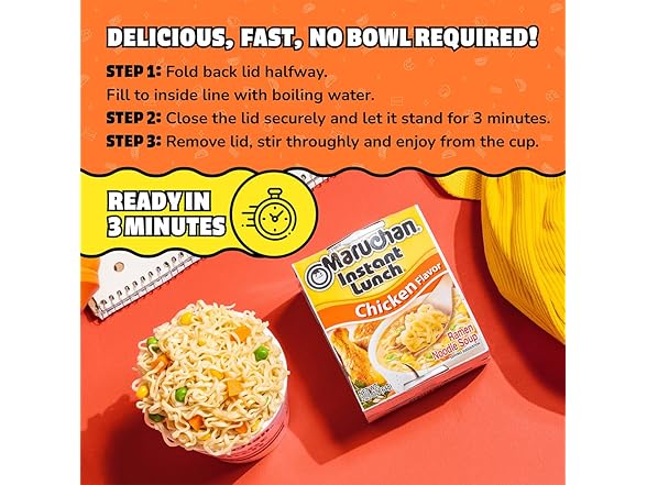 12PK Maruchan Instant Lunch Ramen Noodles, Chicken