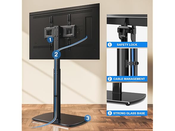 YOMT Universal TV Floor Stand with Mount