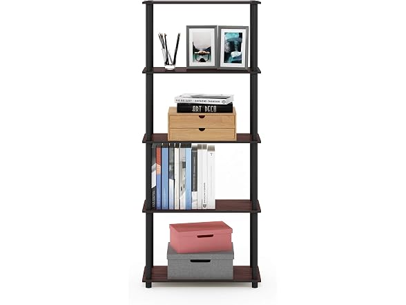 Furinno Turn-N-Tube 5-Tier Corner Cherry