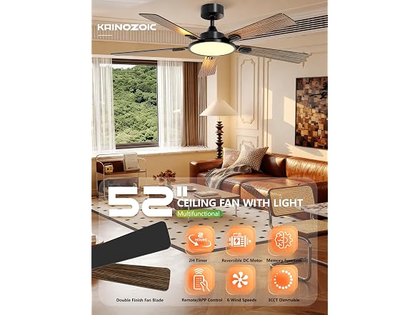 Kainozoic 52in Ceiling Fan Dual Finish