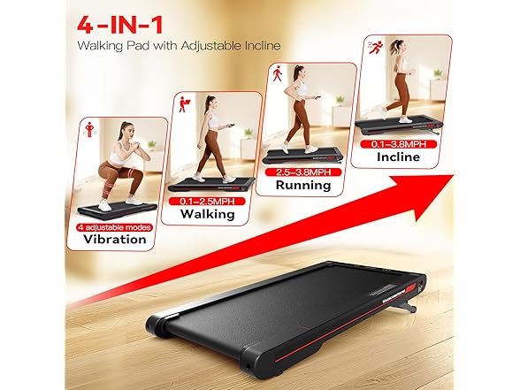 Sperax 3-in-1 Walking Treadmill | 10% Incline
