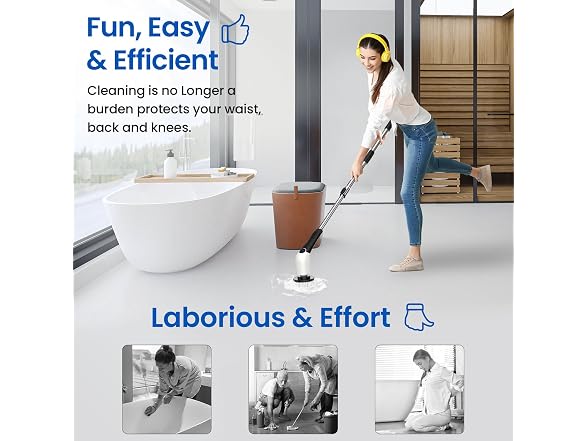Jorking Electric Cordless Spin Scrubber