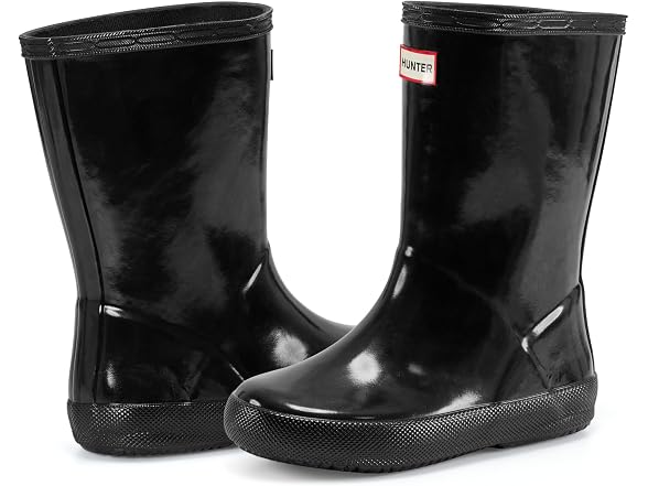 Hunter Kids First Gloss Rain Boots, Blac