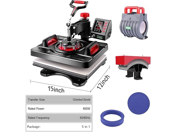 5 in 1 Heat Press Machine 12x15"