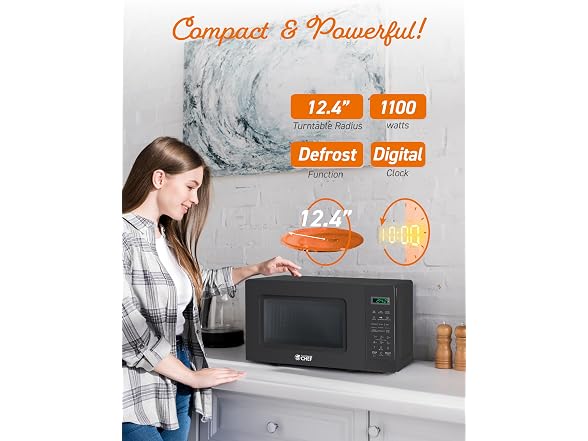COMMERCIAL CHEF Stainless Steel 1.4 Cubic Foot Microwave