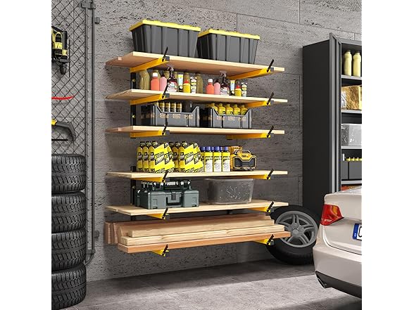 GREENER Lumber Storage Rack Folding w/ 6-Levels, 2 Ct