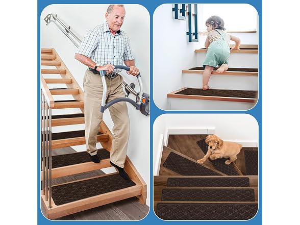 Safotad Stair Treads Coffee Brown 15pk
