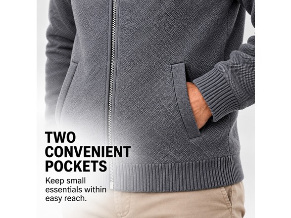 3Pk Mens Fleece Lined Full Zip Knit Sweaters