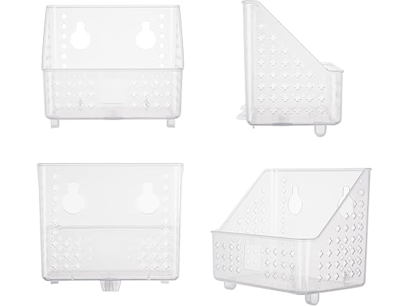 Cetomo Plastic Hanging Baskets with Hole Transparent, 4 Pack