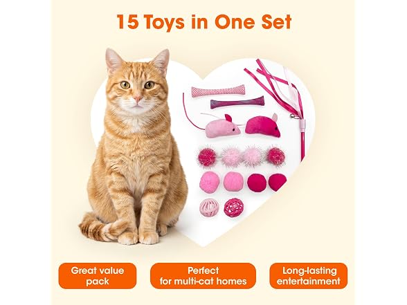 ASPCA 15-Piece Cat Toy Variety Pack