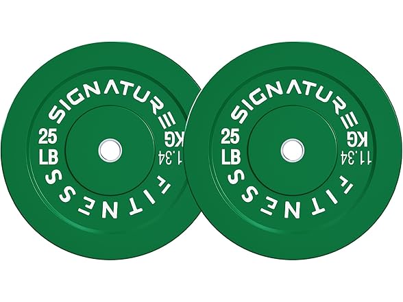 Signature Fitness Fitvids Weight Plates, 25lbs, Pair