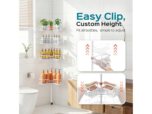 HAMITOR Corner Shower Organizer