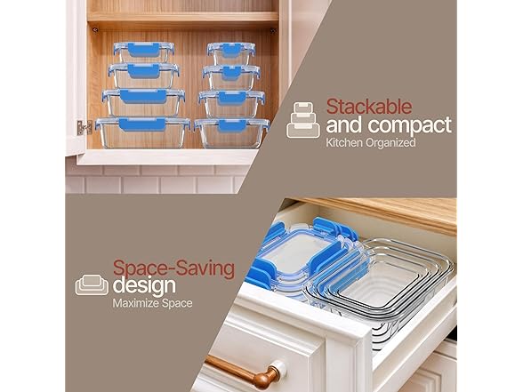 Bakken Borosilicate Glass Food Storage Containers with Lids 24 Pieces