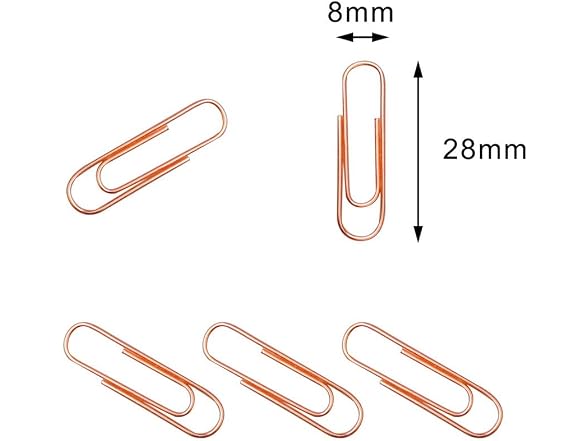 SUMAJU 200 Pcs Rose Gold Paper Clips, 1.1" Sc