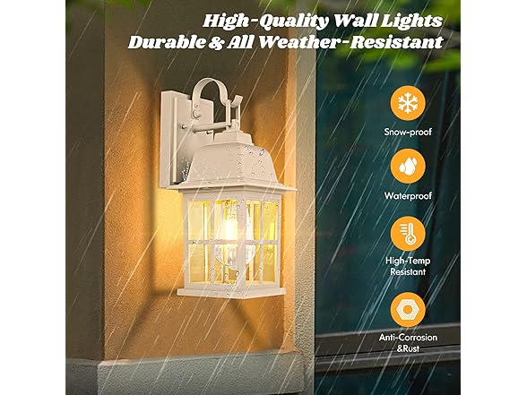 TOBUSA B0BL3GFS9C Outdoor Wall Lantern White 2-Pack