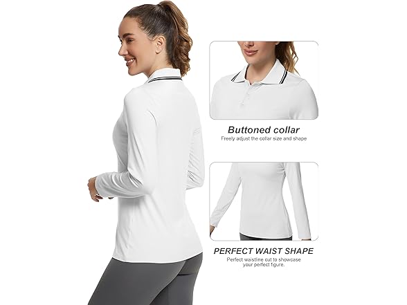 Ggov Women Golf Polo Shirts Long Sleeve UPF Shirts