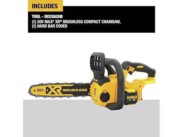 DEWALT DCCS620B 20V Max Compact Cordless Chainsaw