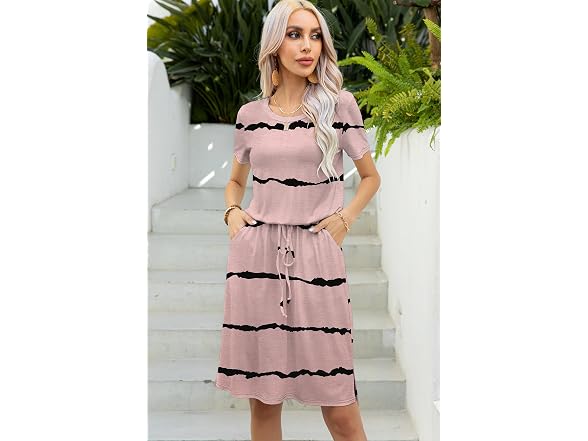 Levaca Women (XL) Summer Casual Belly Beach Dress