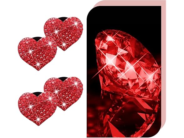 Zikefest Zikefest 4PCS Bling Heart Air Vent Cli